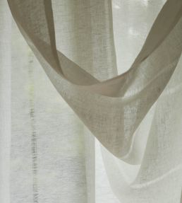 Sheer Linen Drawn Thread Fabric by Volga Linen White