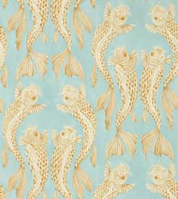 Voyaging Koi Wallpaper by Sanderson Clear Sky / Persimmon