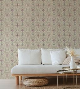 Voysey Wallpaper by Tres Tintas Pink