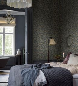 Waldemar Wallpaper by Borastapeter Green / Blue