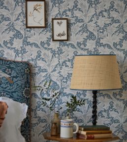 Wallflower Wallpaper by Morris & Co Woad Blue