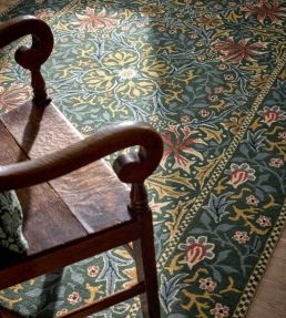 Morris & Co Walthamstow rug Forest/Teal 130707140200 Forest/Teal