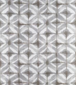 Water Blocks Fabric by Thibaut Grey