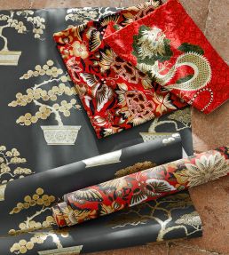 Water Dragon Fabric by Sanderson Emperor Blue / Emerald