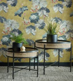 Water Lilies Wallpaper by 1838 Wallcoverings Honey