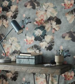 Water Lilies Wallpaper by 1838 Wallcoverings Mineral