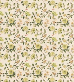 Watercolour Bird Fabric by George & Minnie Emerald