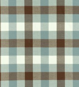 Watercolour Check Fabric by Ian Mankin Brown/Mist