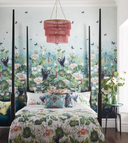 Waterlily Banner Mural by Clarke & Clarke Marine