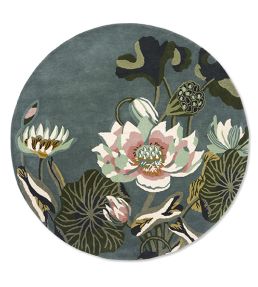 Wedgwood Waterlily Round rug Midnight Pond 38608-150-US Midnight Pond