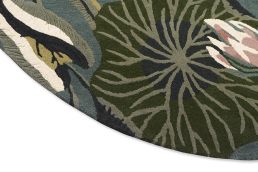 Wedgwood Waterlily Round rug Midnight Pond 38608-150-US Midnight Pond