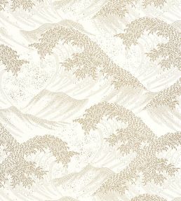Waves Wallpaper by Caselio Blanc Or