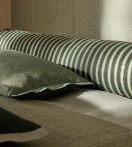 Waymark Stripe Fabric by Ian Mankin Seaglass