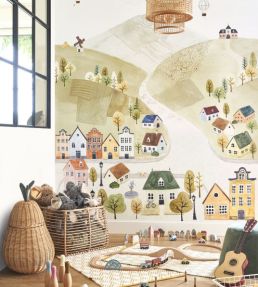 Welcome To The Village Mural by Casadeco Multico