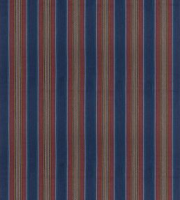 Westerly Stripe Fabric by Mulberry Home Indigo/Red