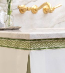 Westport Diamond Border Trimming by Samuel & Sons Spring Green
