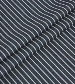 Weymouth Stripe Fabric by Ian Mankin Dark Navy/Grey
