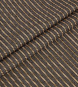 Weymouth Stripe Fabric by Ian Mankin Mocha/Mustard