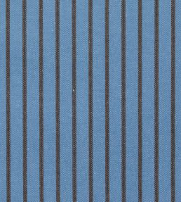 Weymouth Stripe Fabric by Ian Mankin Slate Blue/Mocha
