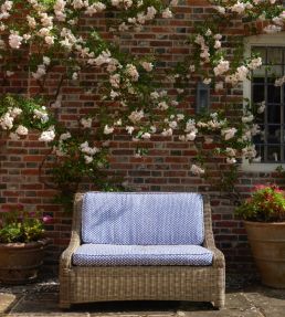Wicker Outdoor Fabric by Fermoie Blue