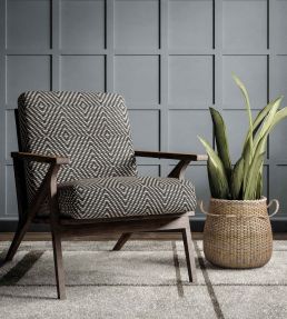 Wicker FR Fabric by Warwick Ebony