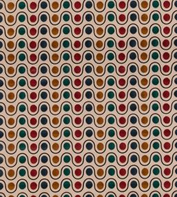 Wicket Fabric by Mulberry Home Teal/Red