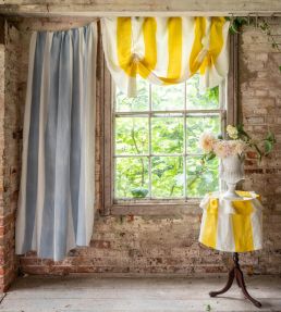 Wide Stripe Fabric by Molly Mahon Blue