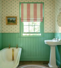Wide Stripe Fabric by Molly Mahon Pink