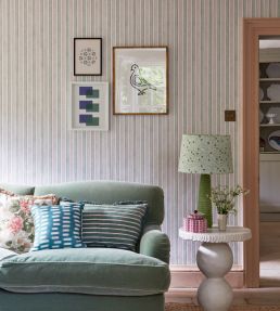 Wiggle Stripe Wallpaper by DADO 03 Green and Pink