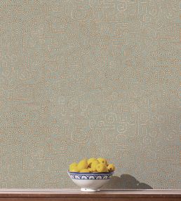 Wiggleton Wallpaper by Josephine Munsey Aqua