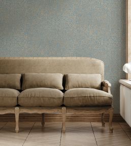 Wiggleton Wallpaper by Josephine Munsey Blue and Orange