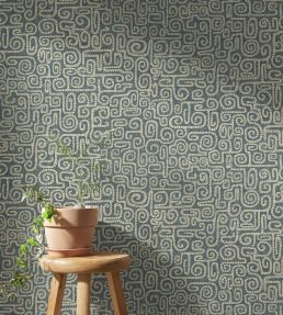 Wiggleton Wallpaper by Josephine Munsey Navy