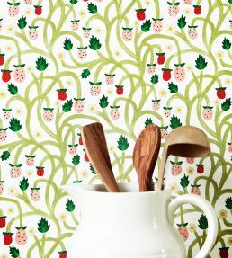 Wild Strawberries Wallpaper by DADO 01 With Cream