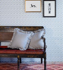 Wild Strawberry Trellis Wallpaper by Barneby Gates China Blue