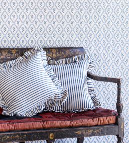 Wild Strawberry Trellis Wallpaper by Barneby Gates China Blue