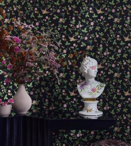 Wild Strawberry Wallpaper by Clarke & Clarke Ivory
