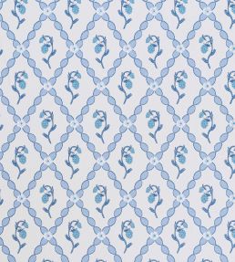 Wild Strawberry Trellis Wallpaper by Barneby Gates China Blue