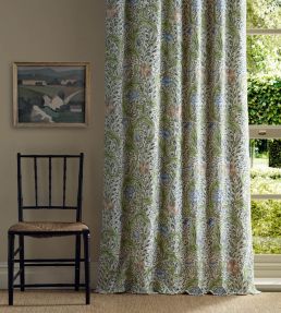 Wild Tulip & Vine Embroidery Fabric by Morris & Co Nettle/Woad