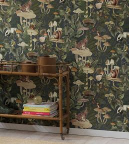 Wildlife Creek Wallpaper by Rebel Walls Forest Green