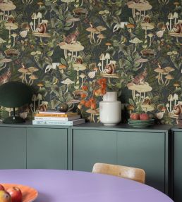 Wildlife Creek Wallpaper by Rebel Walls Forest Green