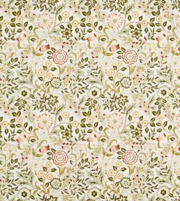 Wilhelmina Wide Width Fabric by Morris & Co Russet/Leaf Green