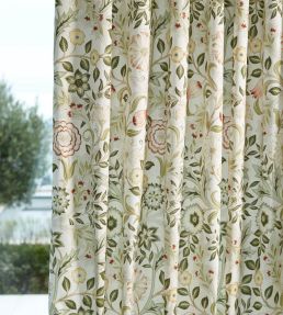 Wilhelmina Wide Width Fabric by Morris & Co Russet/Leaf Green
