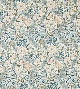 Wilhelmina Wide Width Fabric by Morris & Co Soft Blue/Peach