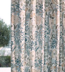 Wilhelmina Wide Width Fabric by Morris & Co Soft Blue/Peach