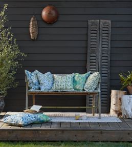 Willow Bough Outdoor Fabric by Morris & Co Nettle/Sky Blue