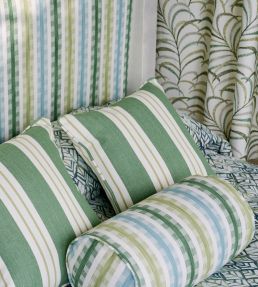 Willowbourne Fabric by Clarke & Clarke Periwinkle/Aqua/Lime