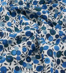 Wiltshire Blossom in Landsdowne Linen Fabric by Liberty Lapis Dark