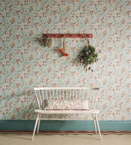 Wiltshire Blossom in Landsdowne Linen Fabric by Liberty Lapis Dark