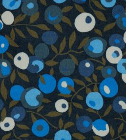 Wiltshire Blossom in Wellington Velvet Fabric by Liberty Lapis Dark