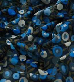 Wiltshire Blossom in Wellington Velvet Fabric by Liberty Lapis Dark